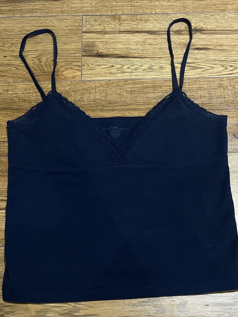 Brandy Melville Navy Blue Lace V-Neck Camisole